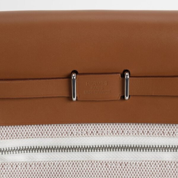 DDMode Herbag Mini 20CM CK37 Gold Calf Leather : White Canvas PHW 05 DDMode Herbag Mini 20CM CK37 Gold Calf Leather / White Canvas PHW