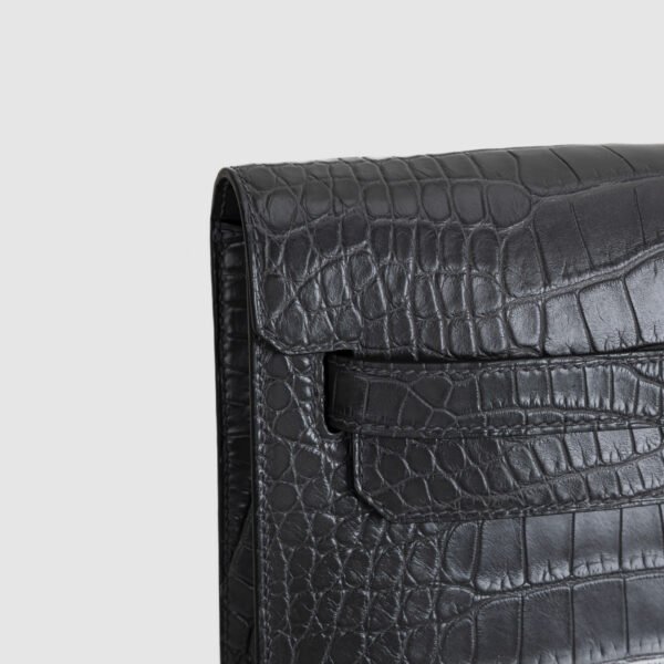 DDMode Kelly Depeches 25CM CK88 Gris Graphite Matte Alligator Crocodile PHW