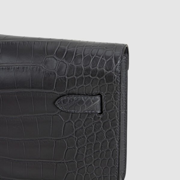 DDMode Kelly Depeches 25CM CK88 Gris Graphite Matte Alligator Crocodile PHW