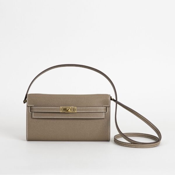 DDMode Kelly To Go Woc Wallet CC18 Etoupe Epsom Leather GHW