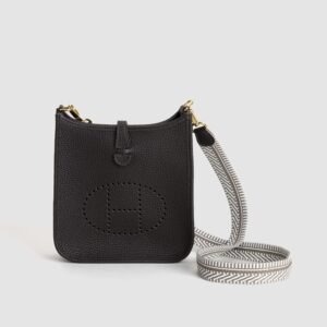 DDMode Evelyne Mini 16CM CC46 Ebene Clemence Leather With Chevron Pattern Strap