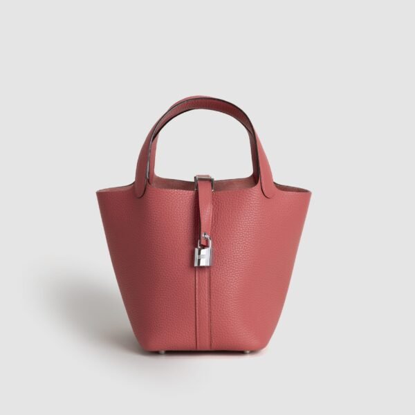 DDMode Picotin 18CM 8W Rose Azalee Clemence Leather PHW Hardware