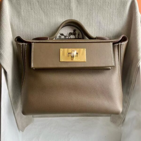 DDMode Mini Kelly 2424-21CM Evercolor & Swift CK18 Etoupe Grey GHW Hardware