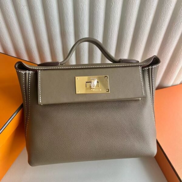 DDMode Mini Kelly 2424-21CM Evercolor & Swift CK18 Etoupe Grey GHW Hardware