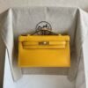 DDMode Mini Kelly Pochette 22CM Swift Leather 9D Amber Yellow GHW Hardware