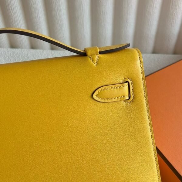 DDMode Mini Kelly Pochette 22CM Swift Leather 9D Amber Yellow GHW Hardware