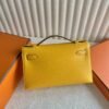 DDMode Mini Kelly Pochette 22CM Swift Leather 9D Amber Yellow GHW Hardware