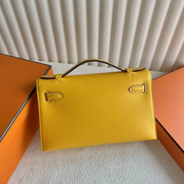 DDMode Mini Kelly Pochette 22CM Swift Leather 9D Amber Yellow GHW Hardware
