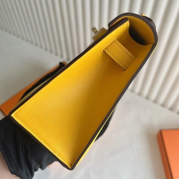 DDMode Mini Kelly Pochette 22CM Swift Leather 9D Amber Yellow GHW Hardware