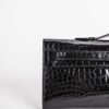 DDMode Kelly Cut 31CM  CC89 Noir Shiny Alligator Crocodile Leather GHW