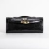 DDMode Kelly Cut 31CM  CC89 Noir Shiny Alligator Crocodile Leather GHW
