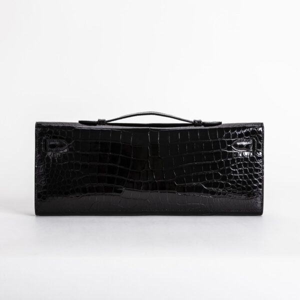 DDMode Kelly Cut 31CM  CC89 Noir Shiny Alligator Crocodile Leather GHW