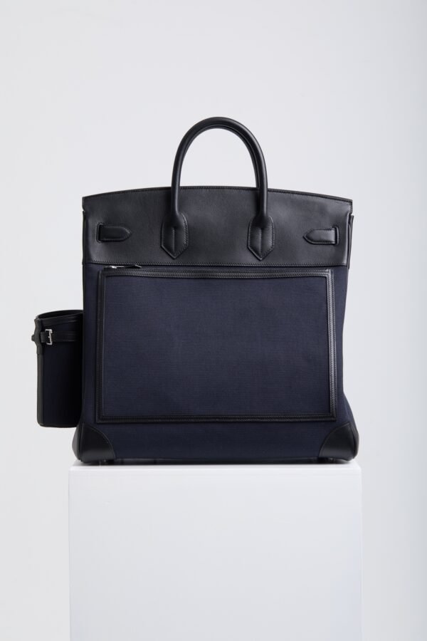 DDMode Birkin Hac Cargo 40 Blue Nuit Swift / Beige Canvas PHW