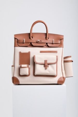 DDMode Birkin Hac Cargo 40 CK37 Gold Swift / Beige Canvas PHW