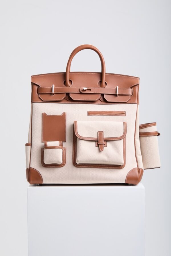 DDMode Birkin Hac Cargo 40 CK37 Gold Swift / Beige Canvas PHW