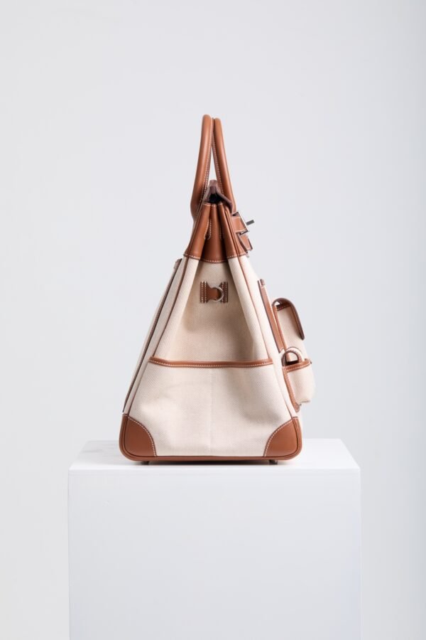 DDMode Birkin Hac Cargo 40 CK37 Gold Swift / Beige Canvas PHW