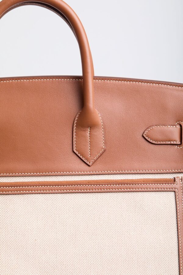 DDMode Birkin Hac Cargo 40 CK37 Gold Swift / Beige Canvas PHW