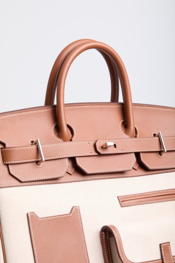 DDMode Birkin Hac Cargo 40 CK37 Gold Swift / Beige Canvas PHW