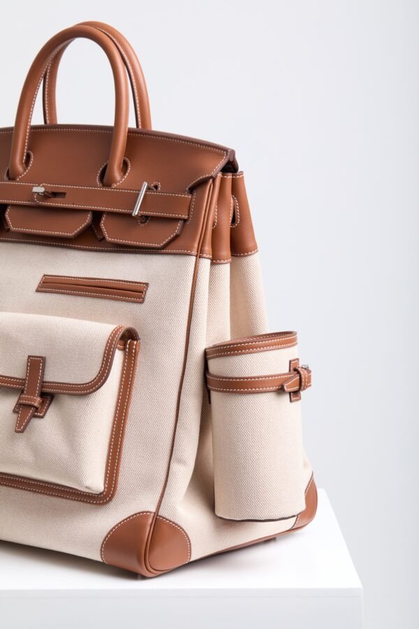 DDMode Birkin Hac Cargo 40 CK37 Gold Swift / Beige Canvas PHW