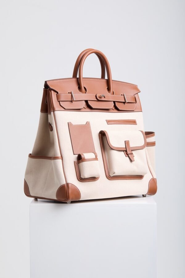 DDMode Birkin Hac Cargo 40 CK37 Gold Swift / Beige Canvas PHW