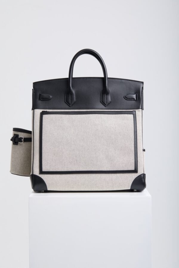 DDMode Birkin Hac Cargo 40 CK89 Noir Black Swift / Beige Canvas PHW