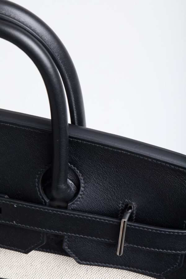 DDMode Birkin Hac Cargo 40 CK89 Noir Black Swift / Beige Canvas PHW