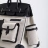 DDMode Birkin Hac Cargo 40 CK89 Noir Black Swift / Beige Canvas PHW