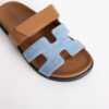 DDMode Chypre Sandals Blue Jean Denim / 37 Gold Swift Leather Women’s Shoes